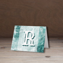 Modern Seafoam Silver Wedding Color Monogram