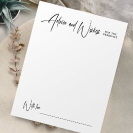 Cartão De Notas Modern Signature Script Graduation Advice & Wishes