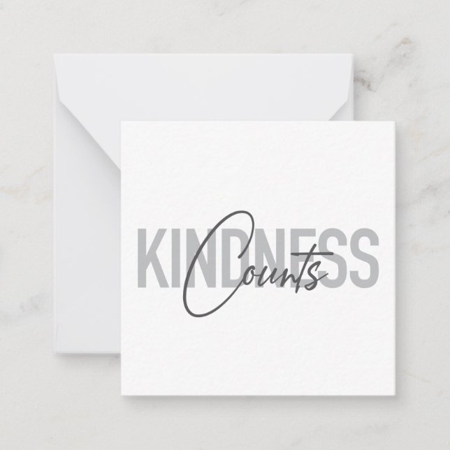 Cartão De Notas Modern, simple, cool typography of Kindness Counts (Frente)