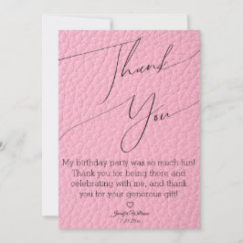 Cartão De Notas modern stylish minimalist pink thank you birthday