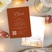Modern Terracotta Fall Wedding QR Code Details