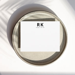 Cartão De Notas Moderna Tendência Minimalista Branco Negro Branco 