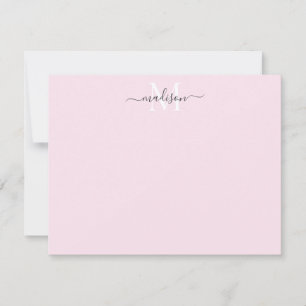 Cartão De Notas Moderno Elegante - Monograma com Script Brilhante