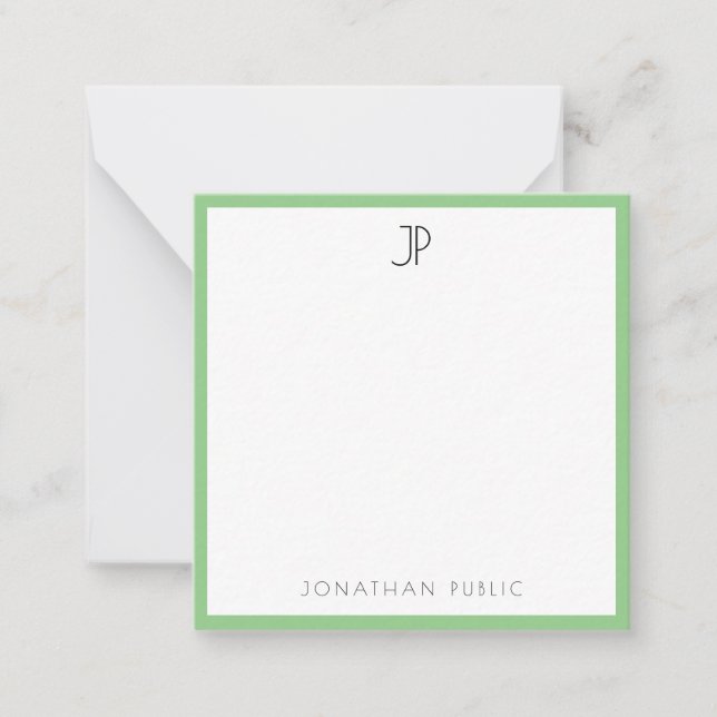 Cartão De Notas Moderno Elegante Monograma Simples Tendência de Mo (Frente)