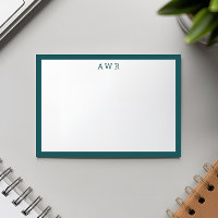 Moderno Minimalista 3 Monograma Um Bordo Azul