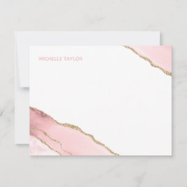 Cartão De Notas Moderno - Simples Elegante - Lente Rosa Agato