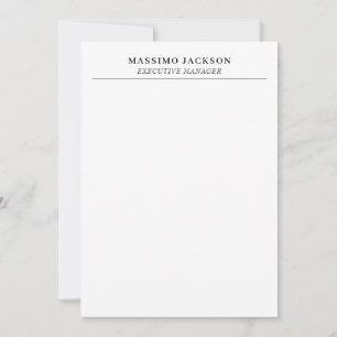 Cartão De Notas Moderno Simples Preto e Branco Profissional Tendên