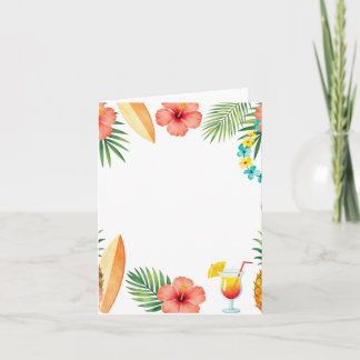 Cartão De Notas Moldura de Hibisco Tropical Transmite Vibrações de
