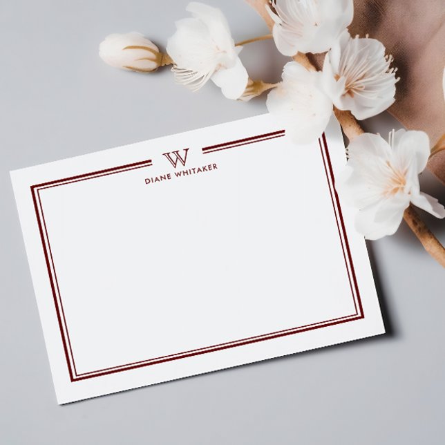 Cartão De Notas Moldura dupla da família clássica VERMELHA (Criador carregado)