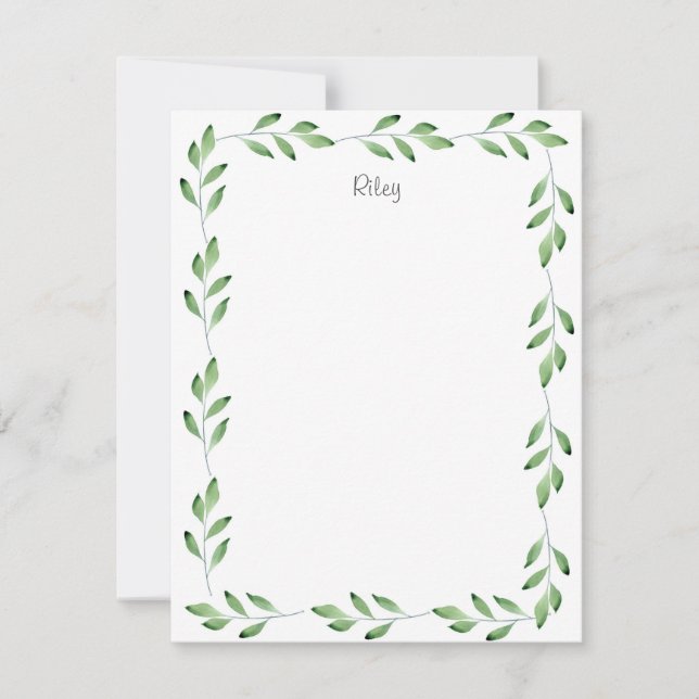 Cartão De Notas Moldura Verde Deixa Moldura (Frente)