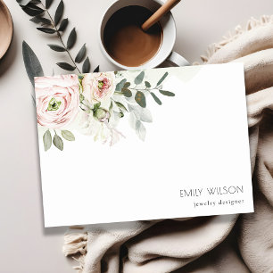 Cartão De Notas Molho Chic Blush Cor-de-rosa Folha Botânica Folha