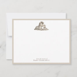 Cartão De Notas Mom & Baby Zebra Nursery Note Card 