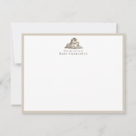 Cartão De Notas Mom & Baby Zebra Nursery Note Card – Personalized