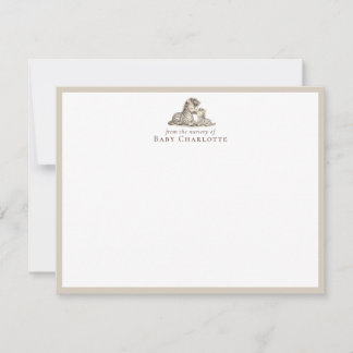 Cartão De Notas Mom & Baby Zebra Nursery Note Card – Personalized