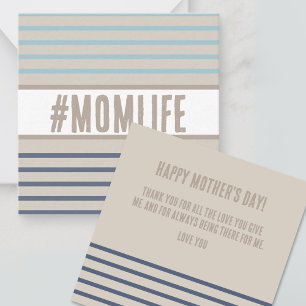 Cartão De Notas Momlife turquesa azul e bege