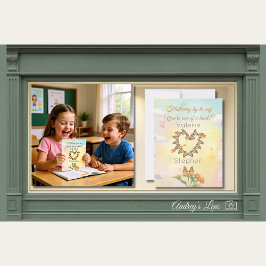 Cartão De Notas Monarch Butterfly Heart Watercolor Valentine