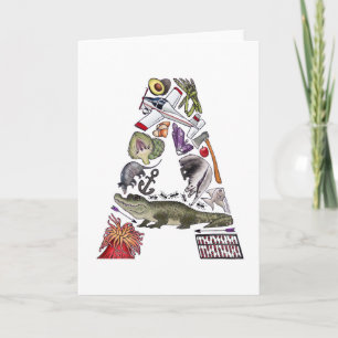 Cartão De Notas Monogram "A" note card