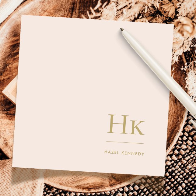 Cartão De Notas Monograma Blush Simples Feminina (Criador carregado)