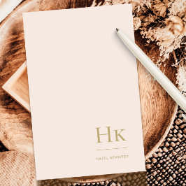 Cartão De Notas Monograma Blush Simples Feminina