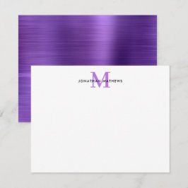 Cartão De Notas Monograma Clássico com Glam Bruted Metal Purple