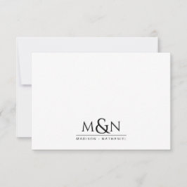 Cartão De Notas Monograma de Ampersand do casal Recém-casado