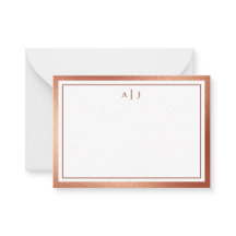 Monograma de Cabeças Douradas de Rosa minimalista 