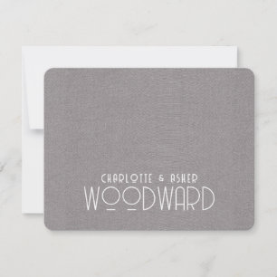 Cartão De Notas Monograma de Casamento Novas Cinzas Emboscada Line