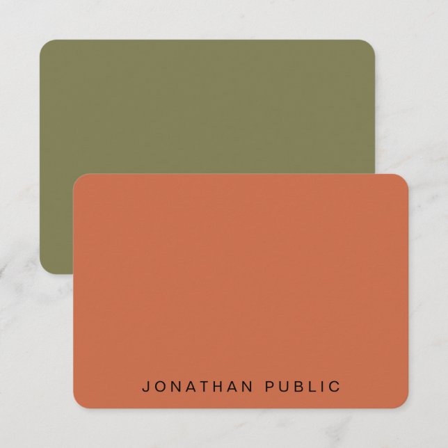 Cartão De Notas Monograma de Cores de Tendência Personalizadas (Frente/Verso)