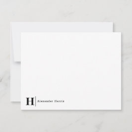 Cartão De Notas Monograma de Negócios de Tipografia Simples Modern