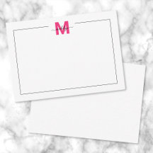 Monograma de Nome de Script Rosa Preto