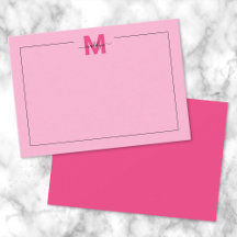 Monograma de Nome em Letra Simples Rosa Vibrante