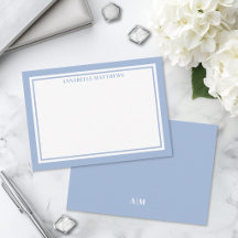 Monograma de Nome Minimalista com Borda Azul Empoe