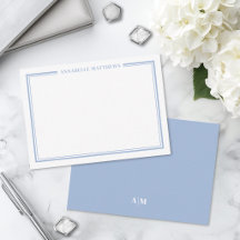 Monograma de Nome Minimalista com Borda Azul Empoe