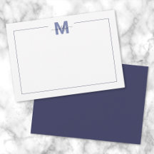 Monograma de Nome Minimalista Simples Azul Marinho