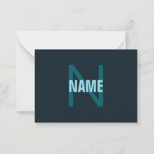 Cartão De Notas Monograma de nome personalizado simples e ousado