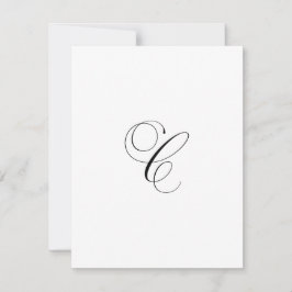 Cartão De Notas Monograma de Roteiro Personalizado "C"