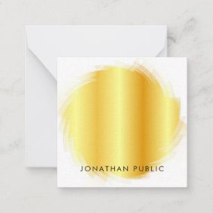 Cartão De Notas Monograma de Script de Mão Elegante Faux Dourada M