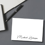 Cartão De Notas Monograma de Script Moderno<br><div class="desc">Cartão de nota pessoal monograma moderno mínimo com seu nome em um script de na moda.</div>
