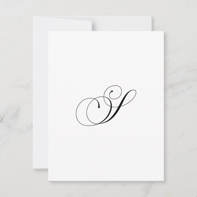 Cartão De Notas Monograma de Script Personalizado "S" (Frente)