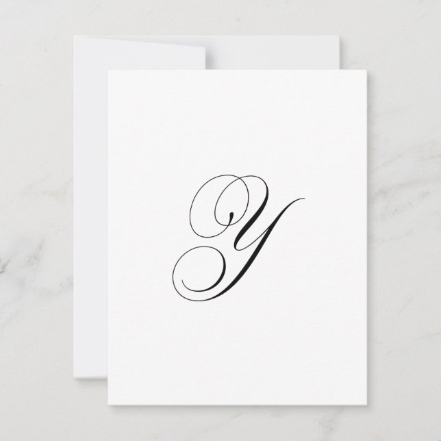 Cartão De Notas Monograma de Script Personalizado "Y" (Frente)