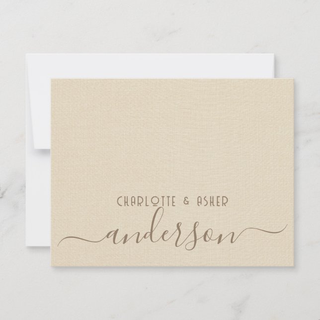 Cartão De Notas Monograma do Casal de Casamento Recém-Casado (Frente)