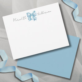 Cartão De Notas Monograma do Nome do Arco Azul Personalizado