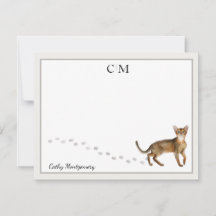 Monograma e Nome da Cinza de Gato Abissino