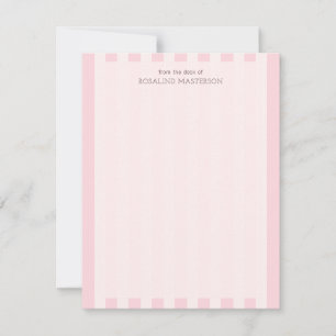 Cartão De Notas Monograma Elegante de Banhas Rosa Pastel