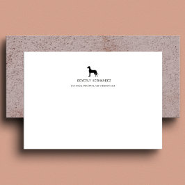 Cartão De Notas Monograma Elegante de Cachorro Negro Grande Passei