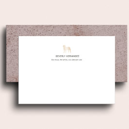 Cartão De Notas Monograma Elegante Dourado Bullmastiff Dog Walker