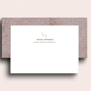 Cartão De Notas Monograma Elegante Dourado de Cachorro Grande Walk