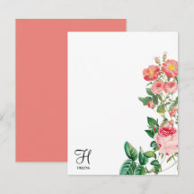 Monograma Floral Botânico Personalizado Vintage