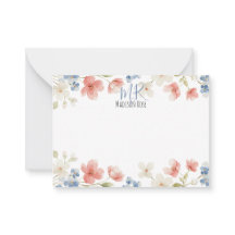 Monograma Floral em Aquarela com Rubor Personaliza