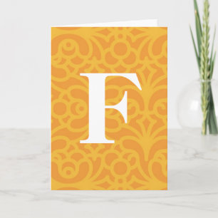 Cartão De Notas Monograma Floral ornamentado - Letra F